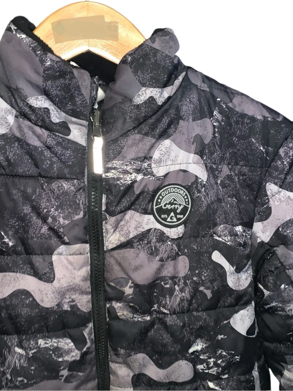 Gerry Boys 14/16 Camo Winter Puffer Jacket Gray Black